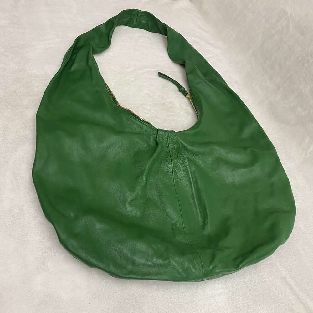 Anthropologie Women's Green Lambskin Leather Hobo - Picture 2 of 13